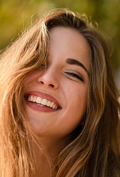 Woman with veneers in Newburyport